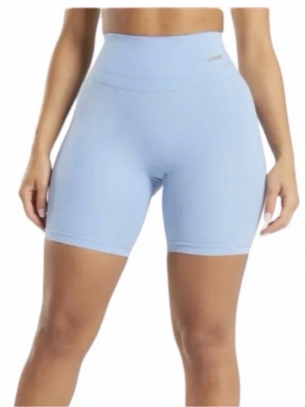 Gymshark High-Waist Pale Blue Bike Shorts